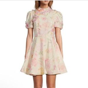 New Antonio Melani Iris Floral Linen Blend Dress size 14
